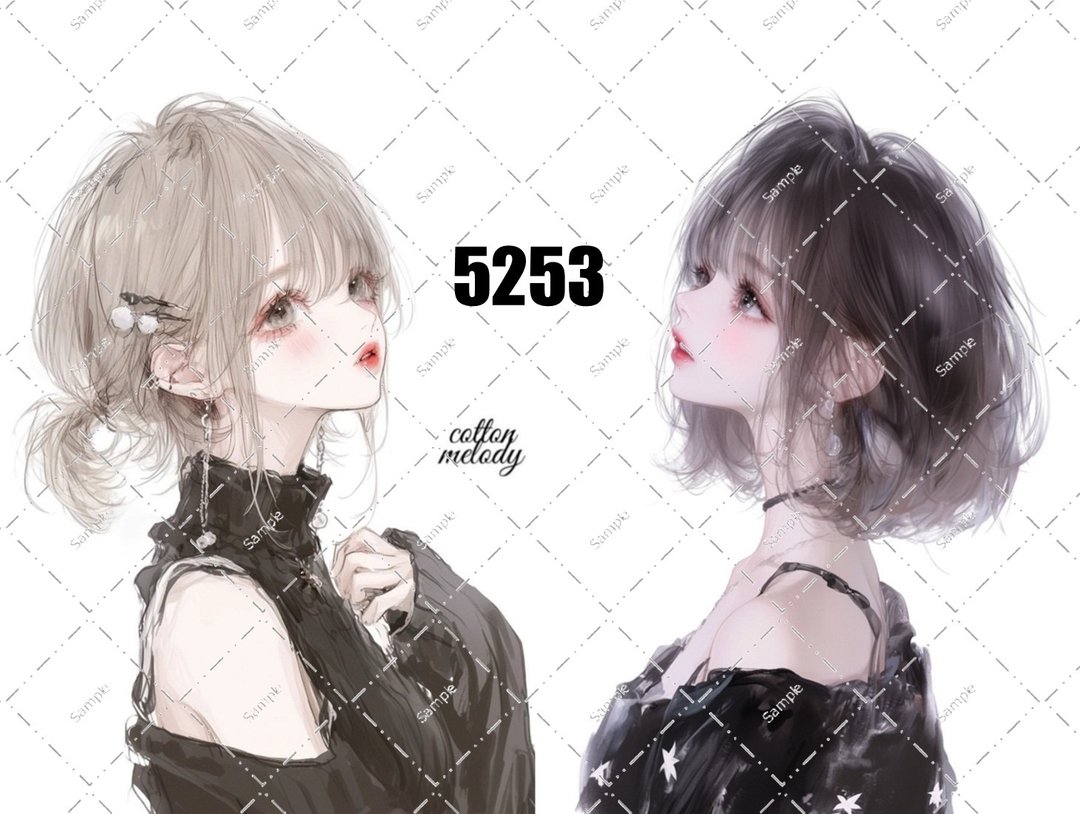 original sticker no.5253 人物贴纸 原创贴纸 原创人物贴纸 装饰贴纸 cotton melody - 贴纸 - 纸 