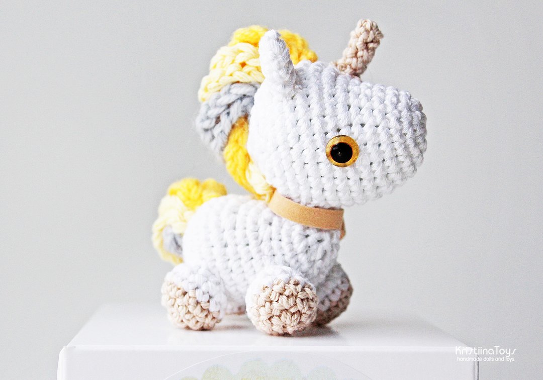 Amigurumi 独角兽 钩针独角兽 小独角兽 手工独角兽 钩编玩具 - 玩具/玩偶 - 绣线 多色