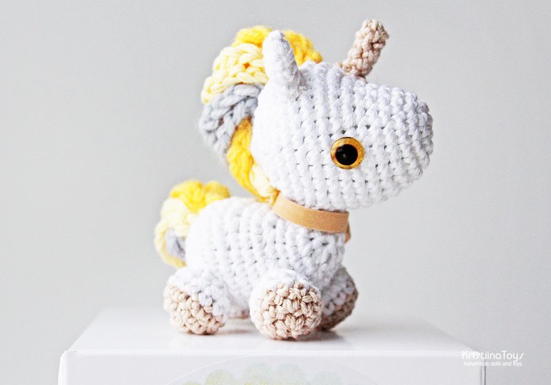 Amigurumi 独角兽 钩针独角兽 小独角兽 手工独角兽 钩编玩具 - 玩具/玩偶 - 绣线 多色