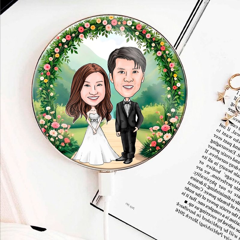 客制化礼物 卡通风人像画肖像15W无线充电器 苹果三星手机 QI适用 - 手机充电及周边 - 铝合金 银色