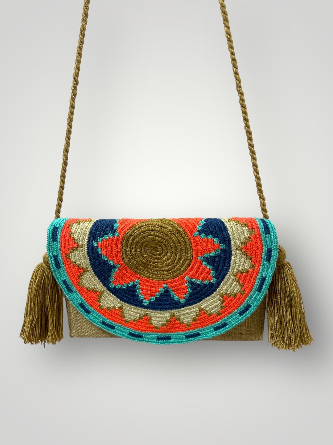 哥伦比亚 Wayuu 手织翻盖包 - 侧背包/斜挎包 - 棉 多色