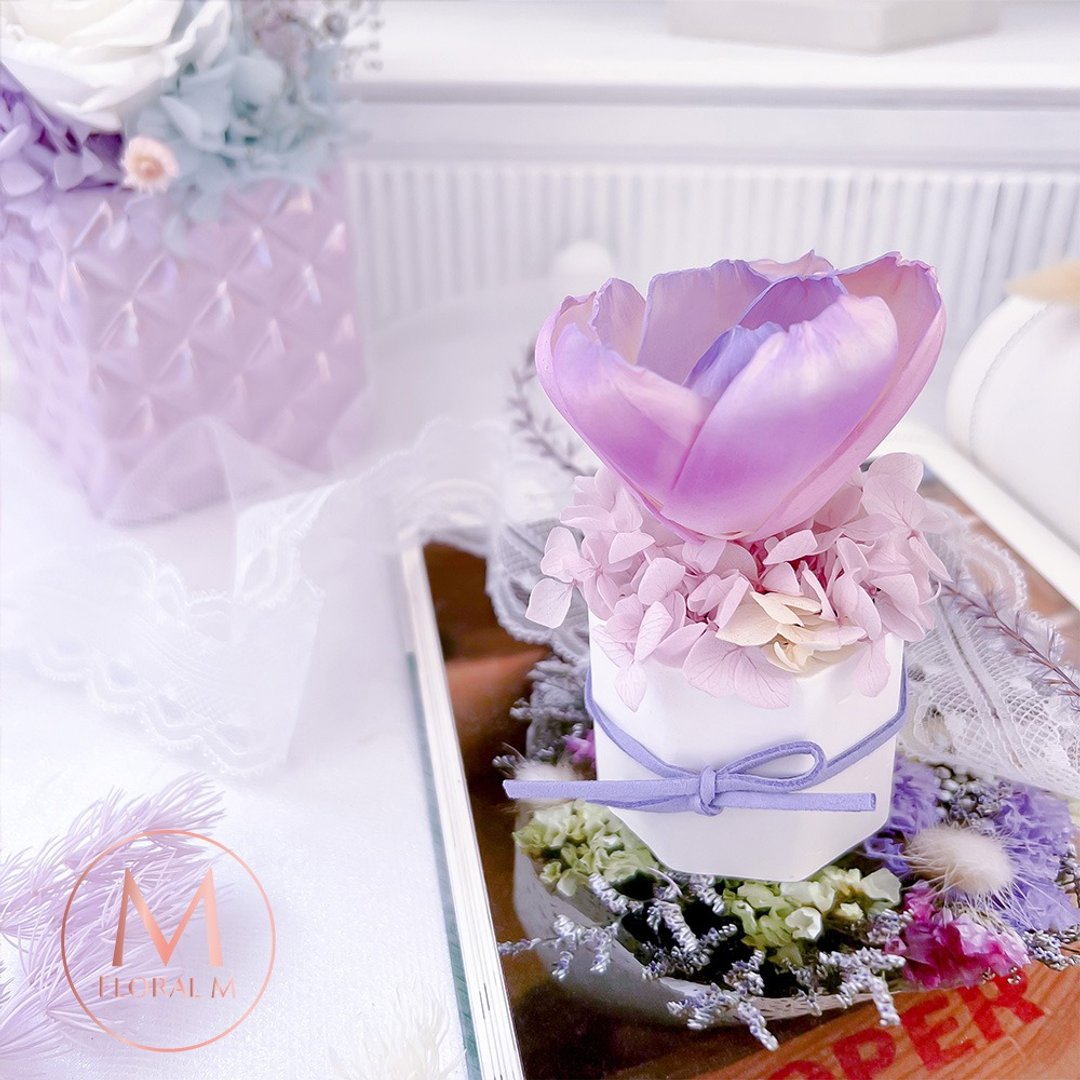 【花系生日】天使少女永生香氛扩香花 安妮紫 (赠送5ml香氛油) - 摆饰 - 植物．花 紫色