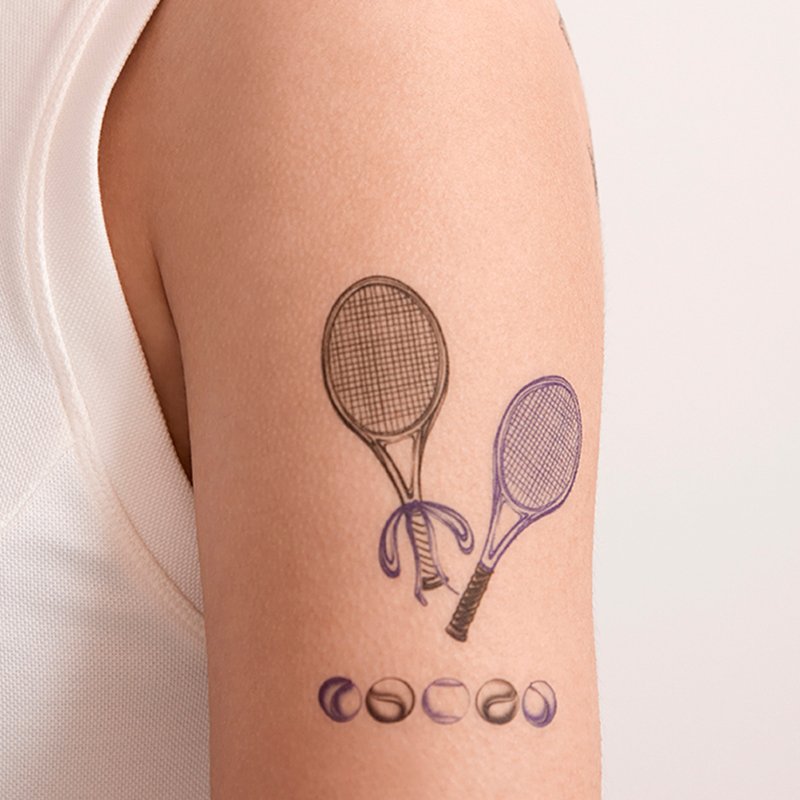 【哑光纹身贴纸】香港设计 | 刮刮纹身贴刺青贴 - 网球俱乐部 - 纹身贴 - 其他材质 