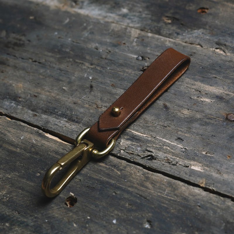 皮革钥匙圈 - 咖啡 - 钥匙链/钥匙包 - 真皮 咖啡色