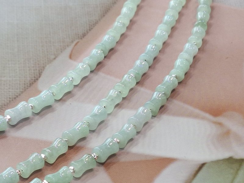 翡翠竹节纯银手链 - 手链/手环 - 水晶 