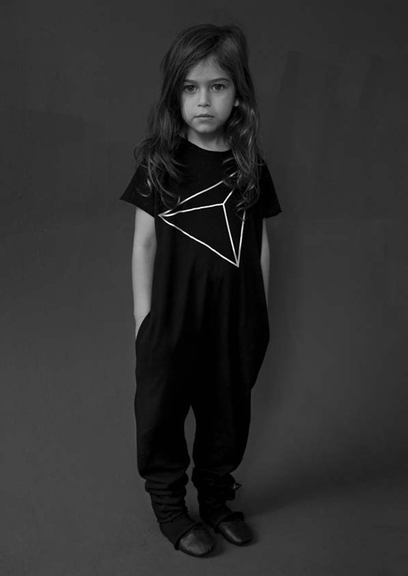 2016春夏 NUNUNU 黑色大三角图形连身衣 - 其他 - 纸 黑色