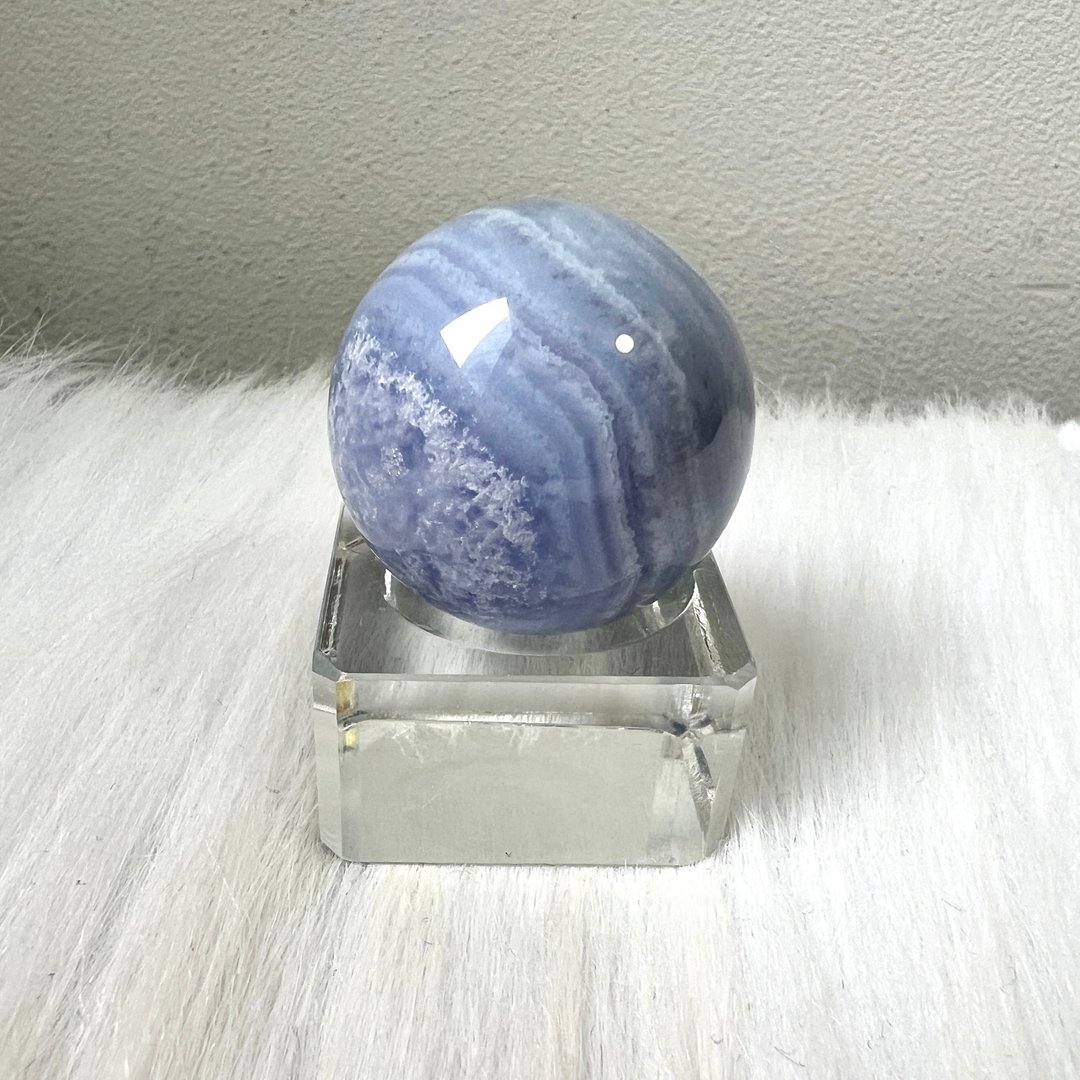 蓝纹玛瑙球 | 水晶 | 水晶球 | 水晶摆件 - 摆饰 - 水晶 蓝色