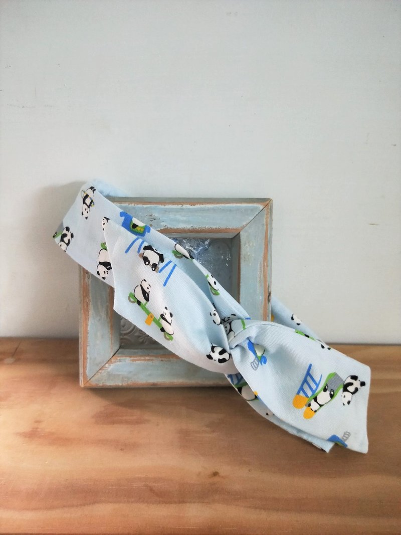 转转发带-熊猫 - 发带/发箍 - 棉．麻 多色