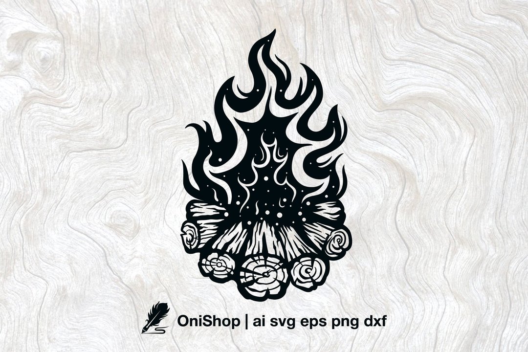 Campfire svg, bonfire vector, camping laser cut clipart, Van Life svg, stake - 其他数码设计 - 其他材质 
