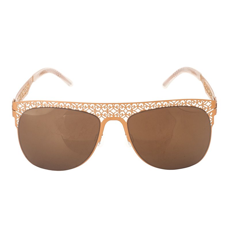 展示品7折出清-故宫如意太阳眼镜 无螺丝 医疗钢薄钢不过敏抗UV - 墨镜 - 不锈钢 金色