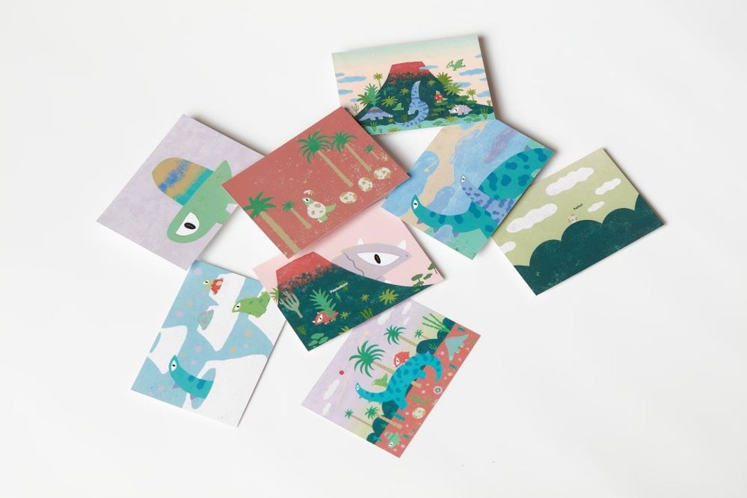 NTTXHOM 小绿龙明信片套组(8入) - 卡片/明信片 - 纸 