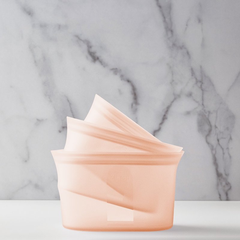 【ZipTop】美国白金硅胶袋 碗型三件组-蜜桃橘 - 其他 - 硅胶 橘色