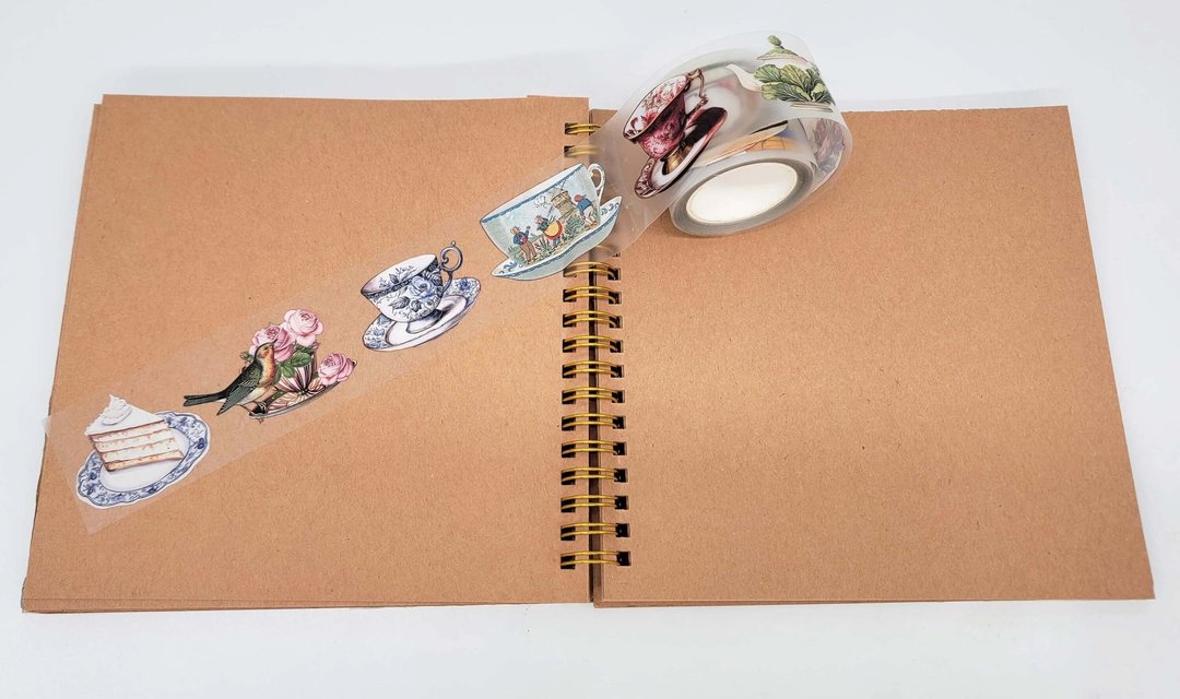 Tea party PET tape for scrapbooks, journals, and etc. - 纸胶带 - 纸 