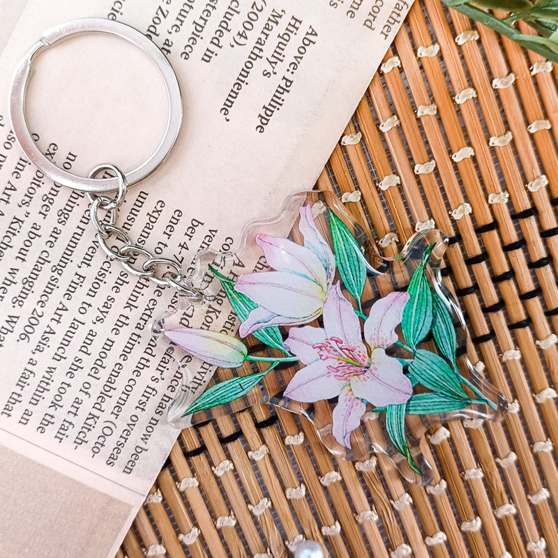 夢幻百合A  / 晶透吊飾_鑰匙圈 - 钥匙链/钥匙包 - 塑料 多色