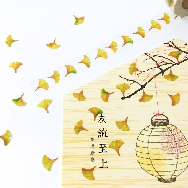 Aloha 和纸胶带 银杏叶 - 纸胶带 - 纸 多色