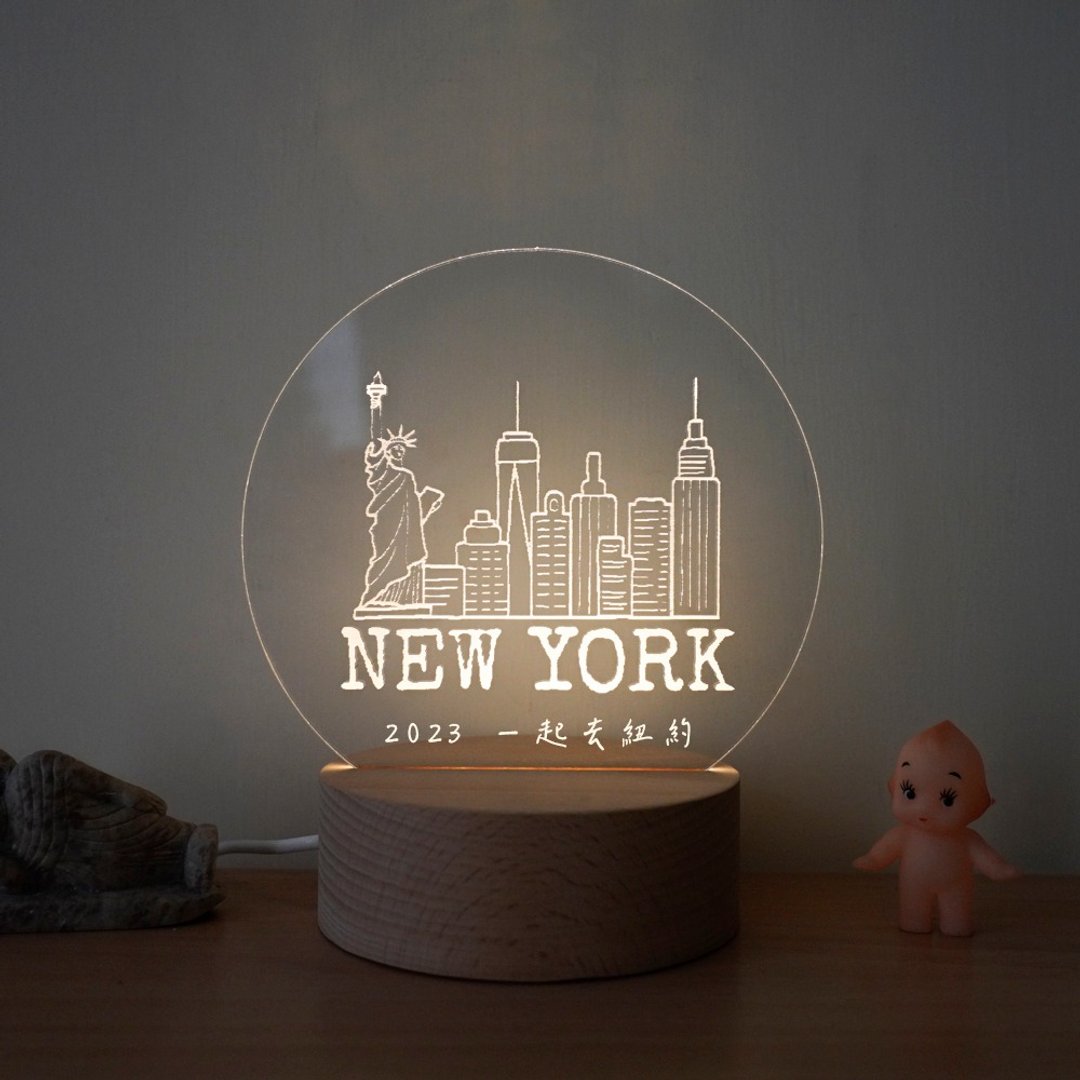 【环游世界－纽约New York－城市天际线小夜灯】 - 可定制一句话 - 灯具/灯饰 - 木头 