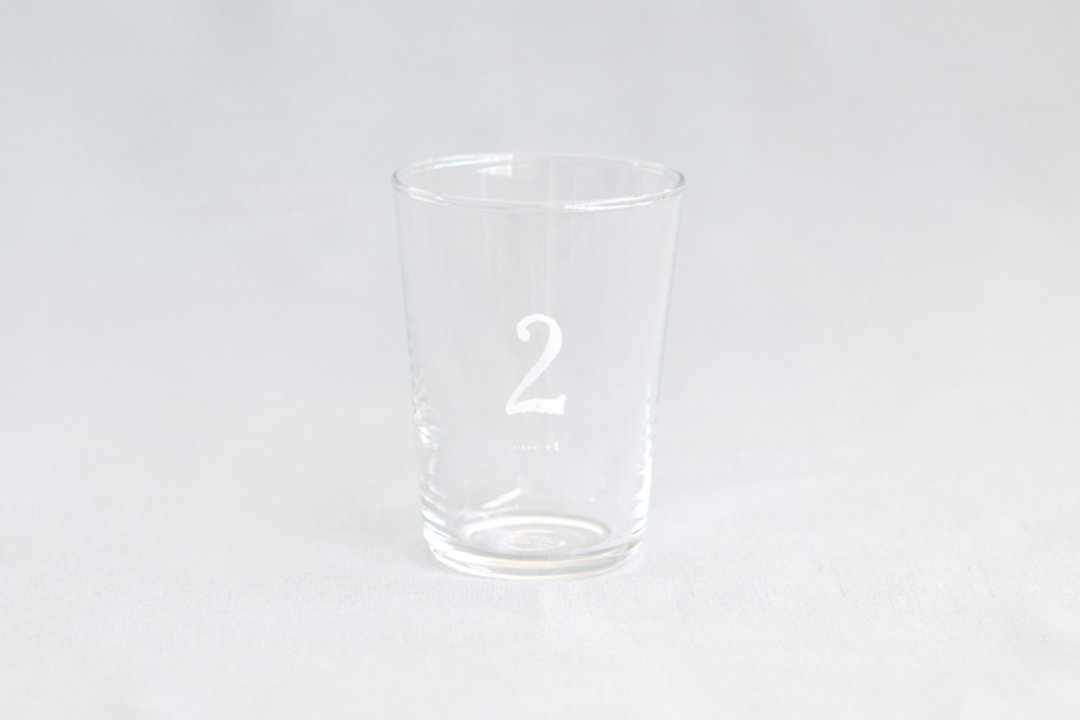 【+t企划】数字杯-白 2 - 玻璃杯 - 玻璃 透明