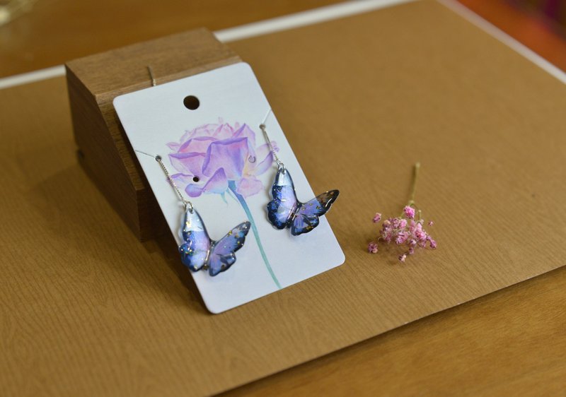 Sandra 纯粹 花蝴蝶_耳环 - 耳环/耳夹 - 银 卡其色