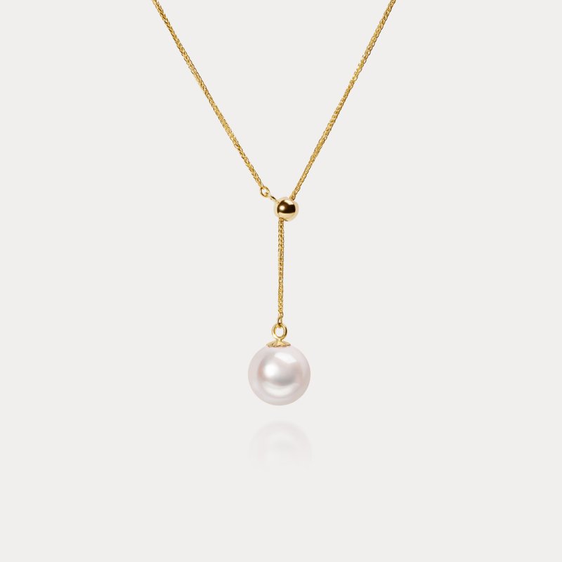 Clair de Luna | 7-7.5/7.5-8mm 日本Akoya海水珍珠18K 萧邦Y字链 - 项链 - 珍珠 白色