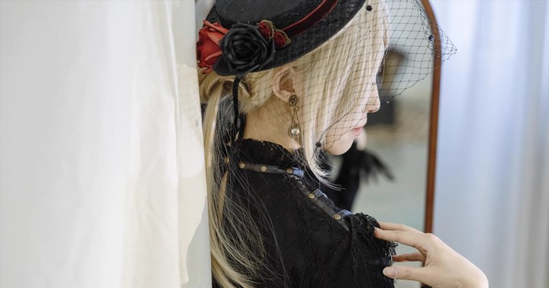 【合作限定】诡秘之主×蒸汽大陆 莎伦系列/平顶软纱礼帽 - 帽子 - 其他材质 黑色