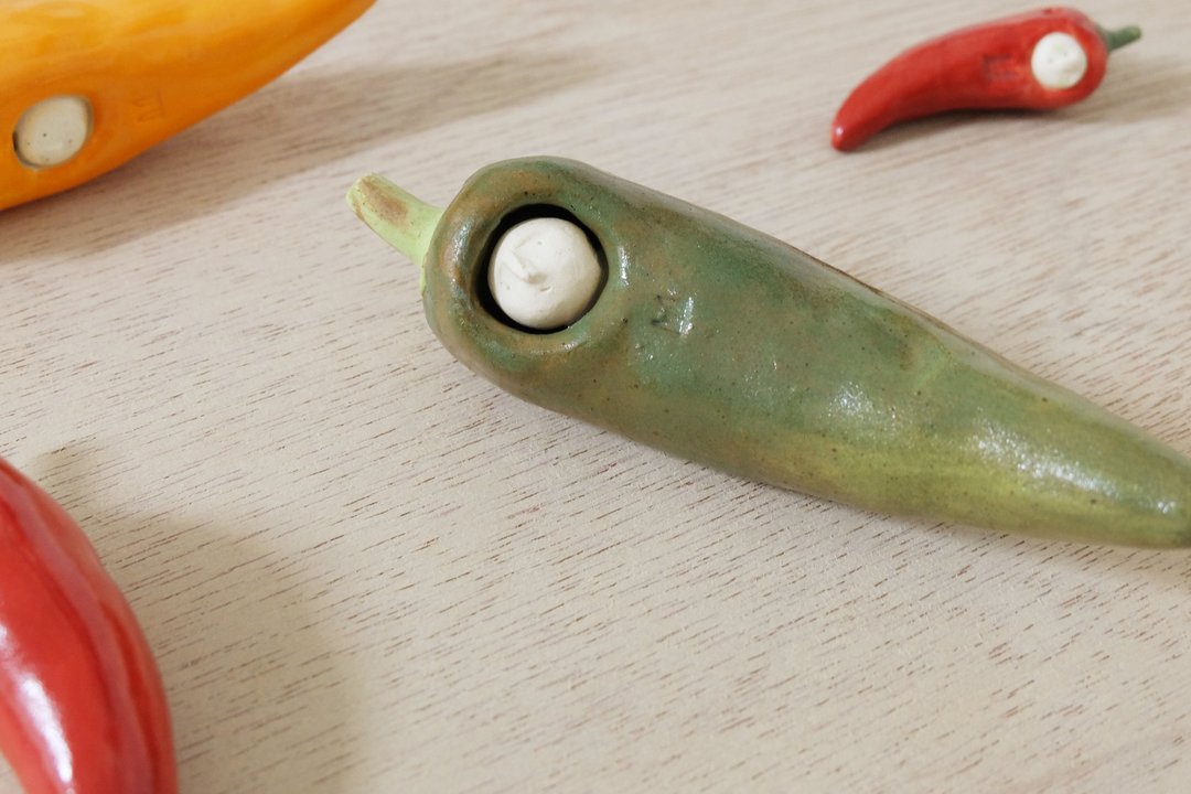 | Luna 陶偶系列 | 陶器 辣椒 青辣椒 摆设 - 摆饰 - 陶 绿色