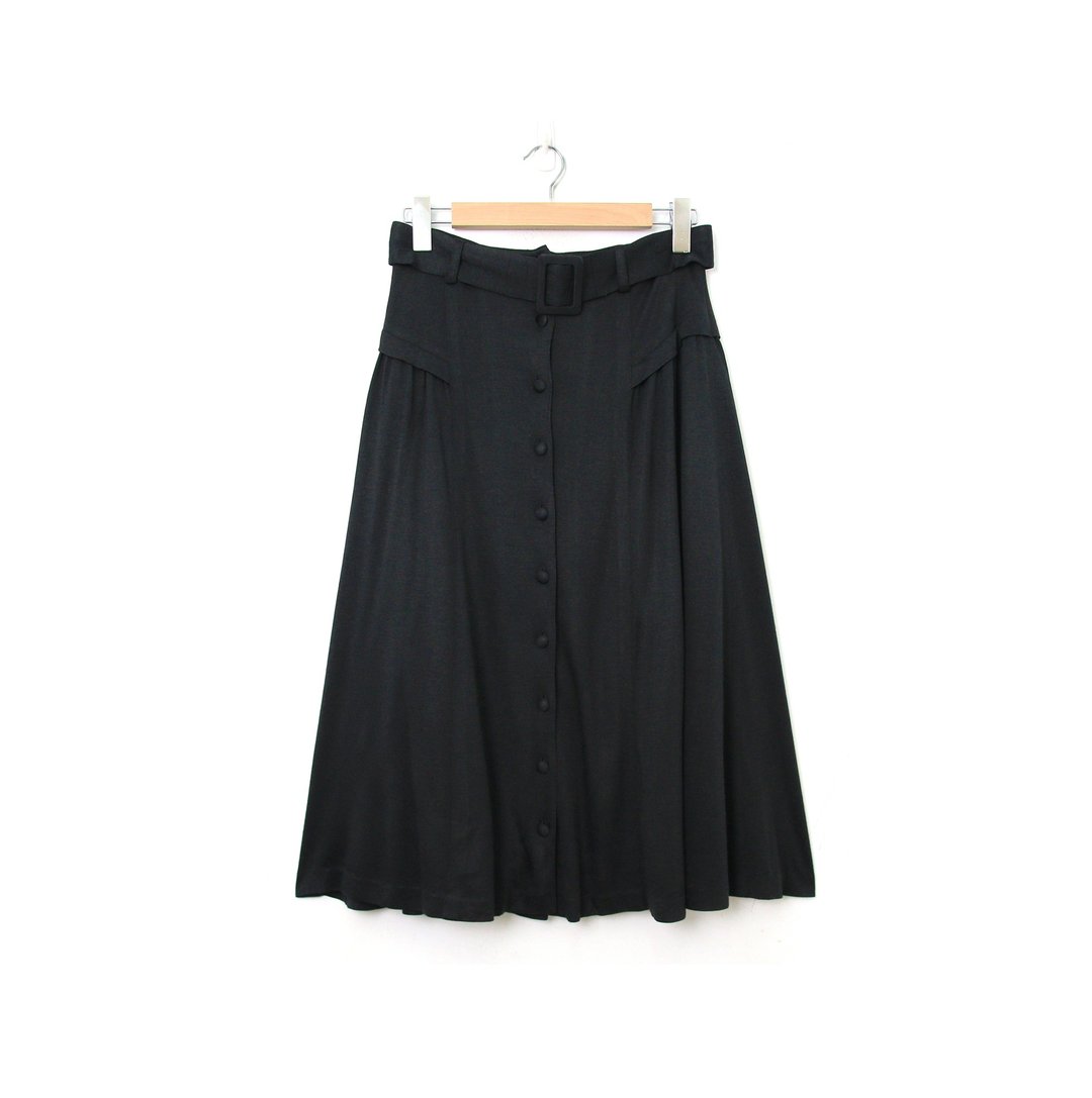 Back to Green:: 经典圆裙 昭和 正黑排扣 vintage skirt - 裙子 - 棉．麻 