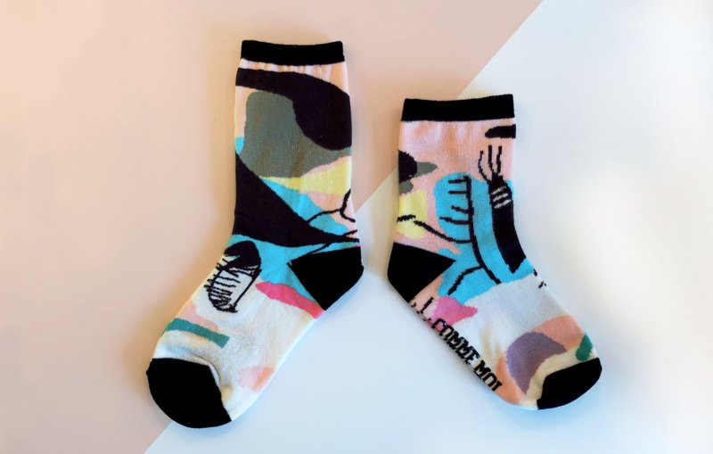 新款 |  妈妈&城堡 _ COMME MOI 亲子袜系列 / 500元礼物 - 袜子 - 棉．麻 黑色