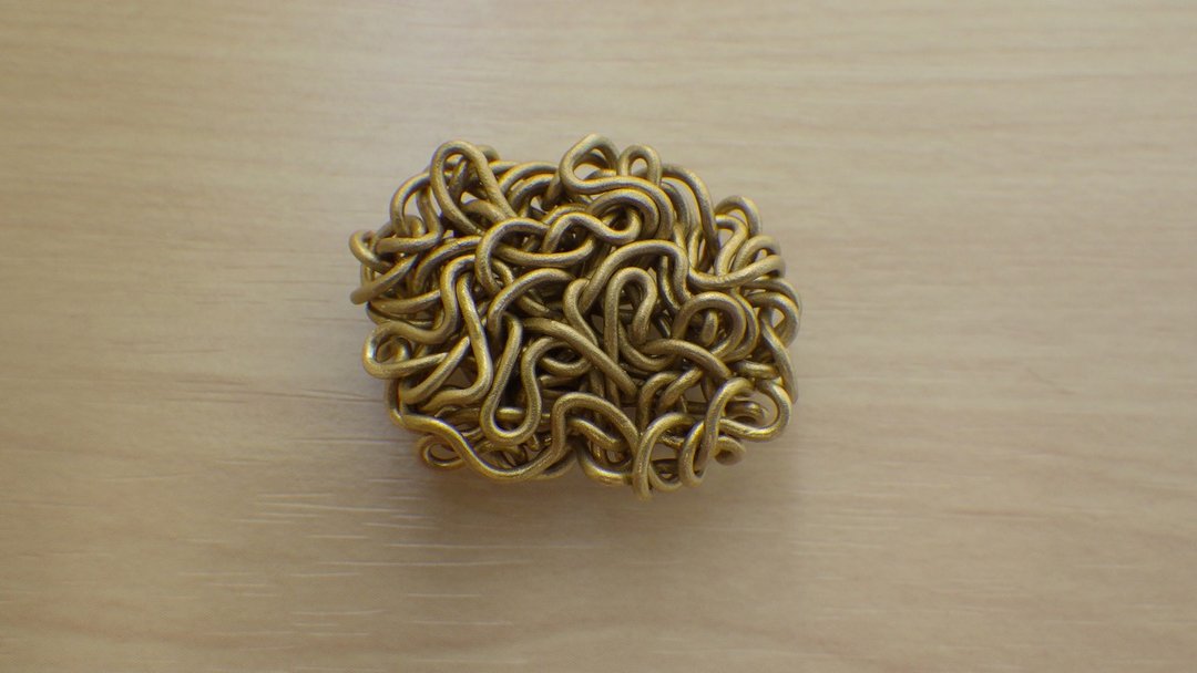 Noodle Brooch - 胸针 - 其他金属 金色