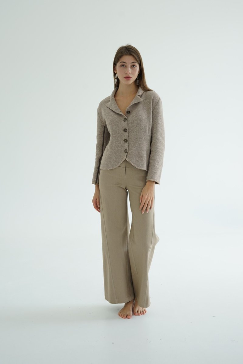 低口袋弹力喇叭牛仔裤 年趋势 - 女装长裤 - 棉．麻 