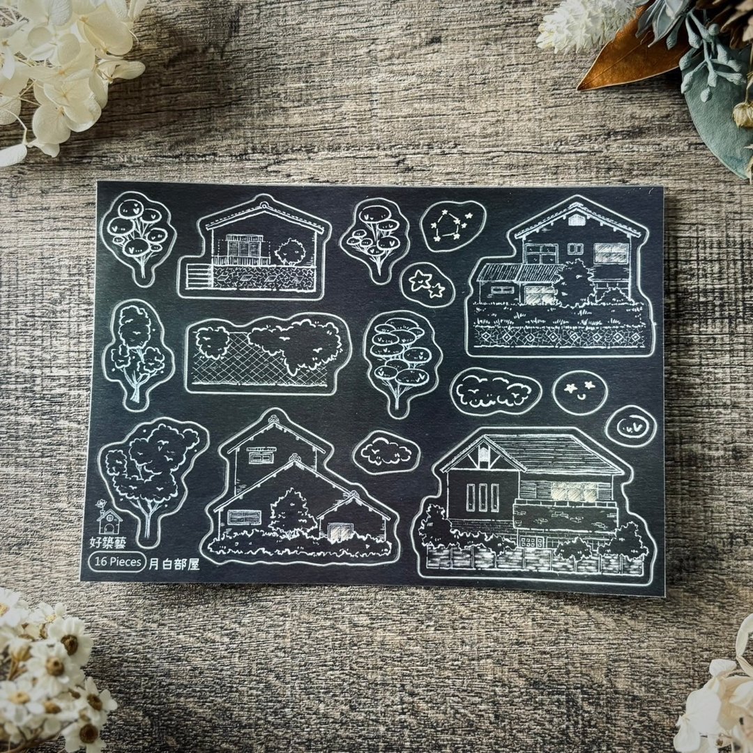 亮面透明贴纸-月白部屋 - 贴纸 - 塑料 黑色