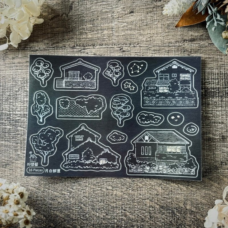 亮面透明贴纸-月白部屋 - 贴纸 - 塑料 黑色