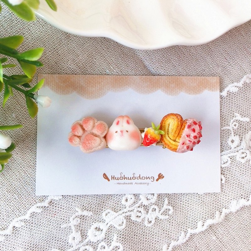 迷你可爱袖珍软妹手作萌物小兔子鸭嘴夹边夹发夹发饰 - 发饰 - 其他材质 