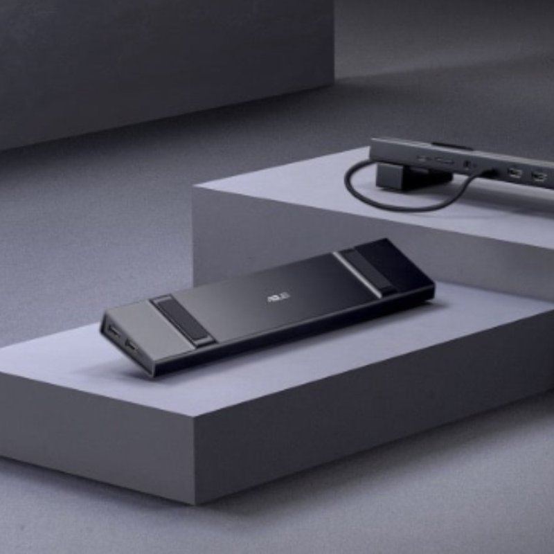ASUS 华硕 USB-C 支架扩充基座 (DC310) - 电脑配件 - 塑料 黑色