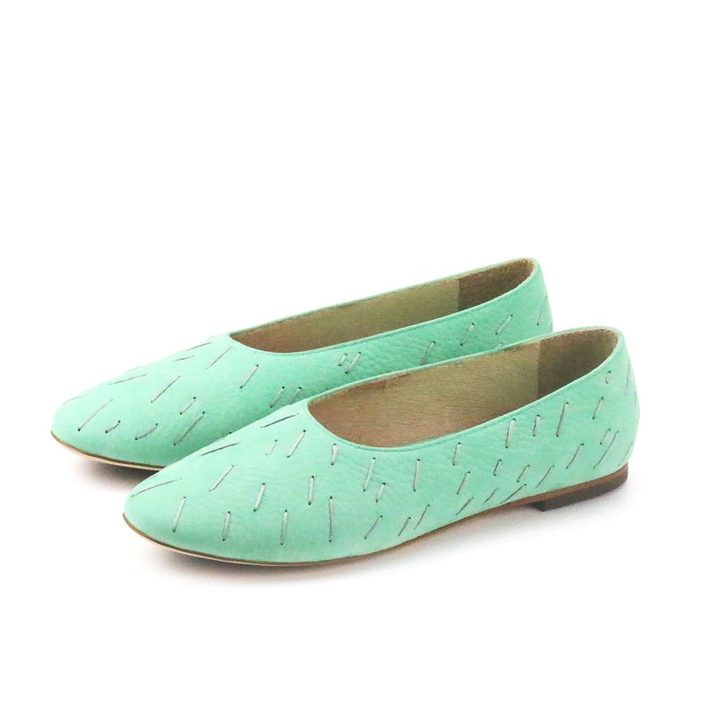 Sweet Villians W1057 手工真皮平底芭蕾舞鞋  薄荷绿 - 芭蕾鞋/娃娃鞋 - 真皮 绿色