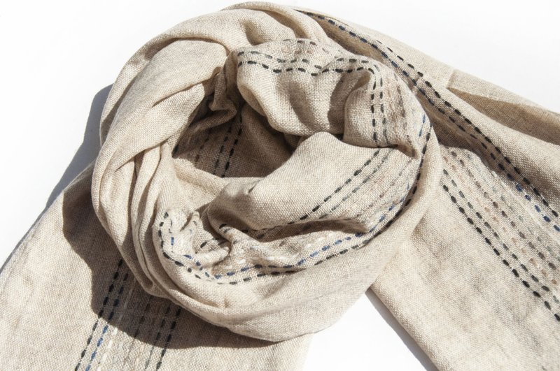 喀什米尔Cashmere 针织围巾 纯羊毛围巾 手织围巾 编织围巾-希腊 - 围巾/披肩 - 羊毛 卡其色