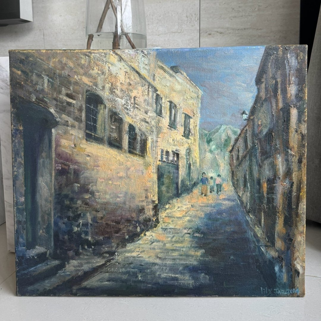 午后街巷 - 光影小镇油画 手绘原作 风景画 - 海报/装饰画/版画 - 棉 