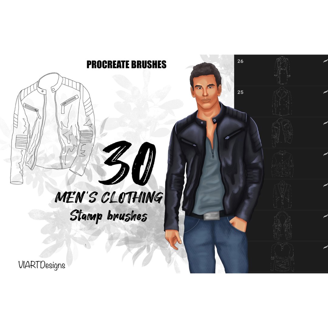 30 Men's clothing stamps for Procreate App - 手工艺教程/工具书 - 其他材质 