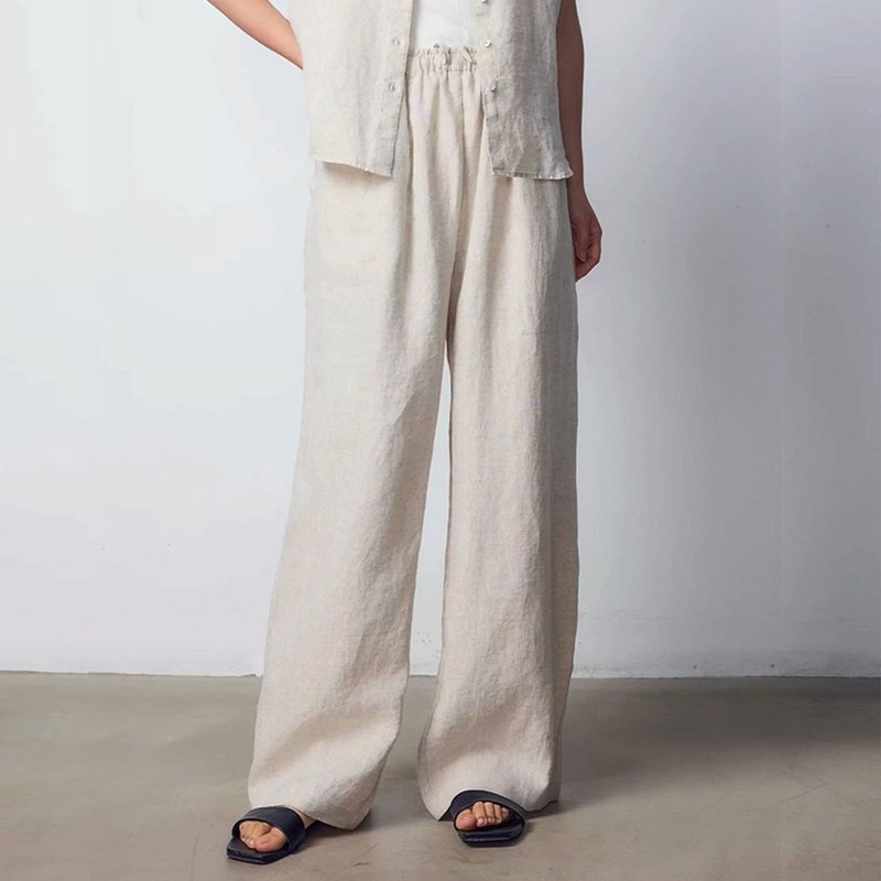 復古進口亞麻闊腿褲 / 鬆弛感寬鬆直筒設計 / 春夏休閒百搭長褲 - 女装长裤 - 棉．麻 多色