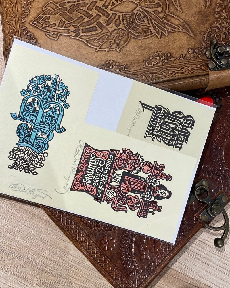 奥地利艺术家 Max Kislinger - Ex-libris三件组 - 藏书票 - 版画 - 海报/装饰画/版画 - 纸 白色