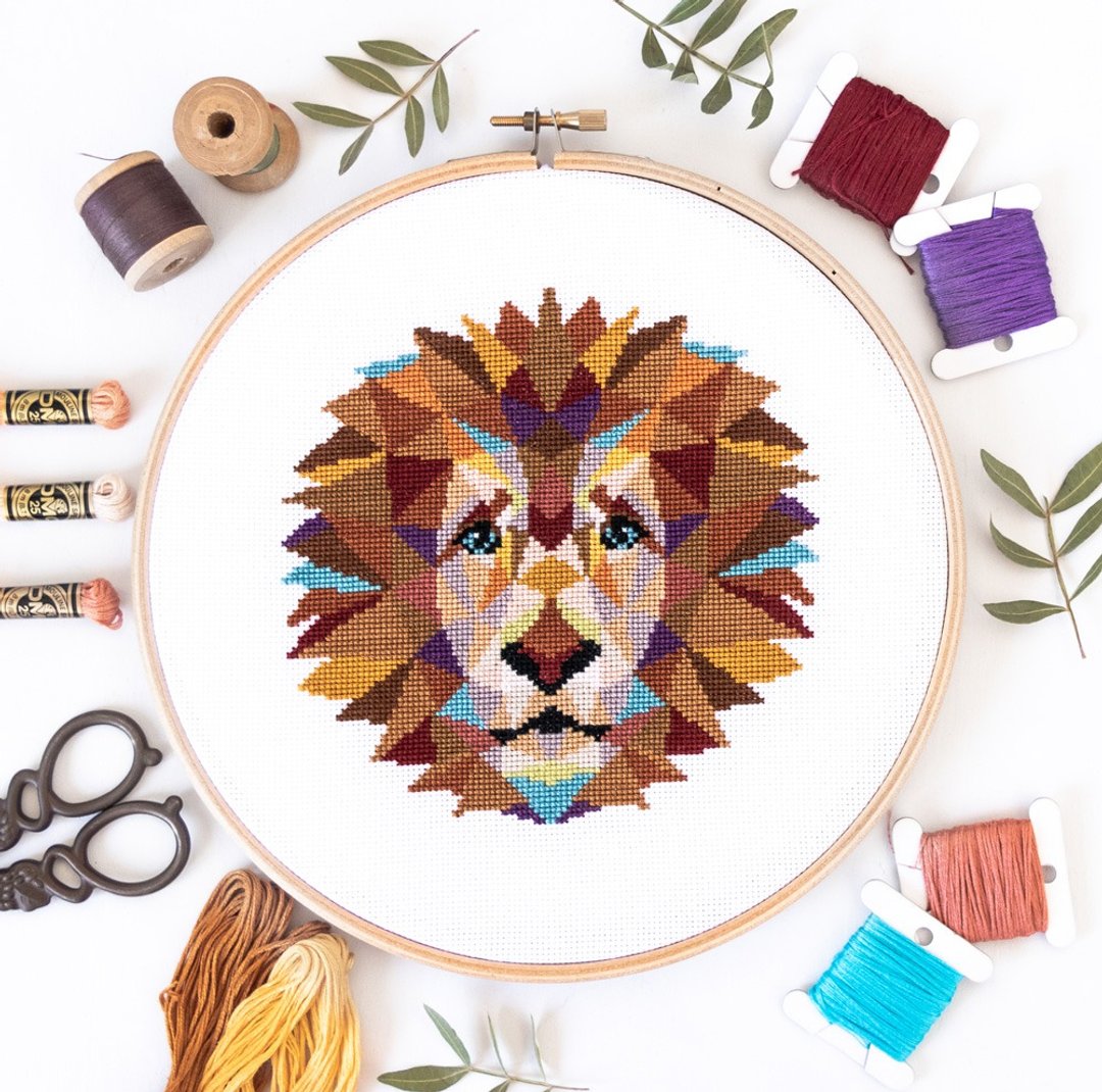Lion Cross Stitch PDF Pattern 十字繡 - 编织/刺绣/羊毛毡/裁缝 - 其他材质 