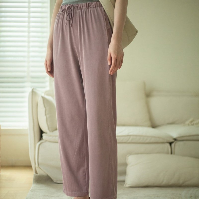 安妮陈天丝休闲牛仔裤女夏新款轻薄凉感垂感百搭显腿直宽松阔腿裤 - 女装长裤 - 其他材质 多色