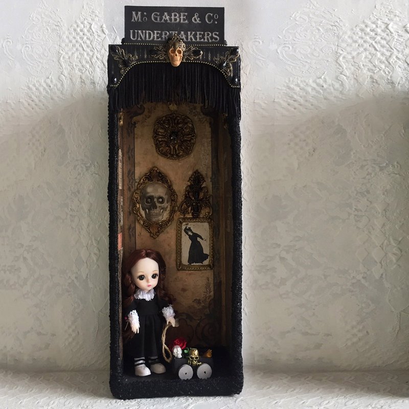 影子盒、书角、娃娃拍照道具、娃娃房盒、Monster High、娃娃展示柜 - 其他 - 纸 黑色