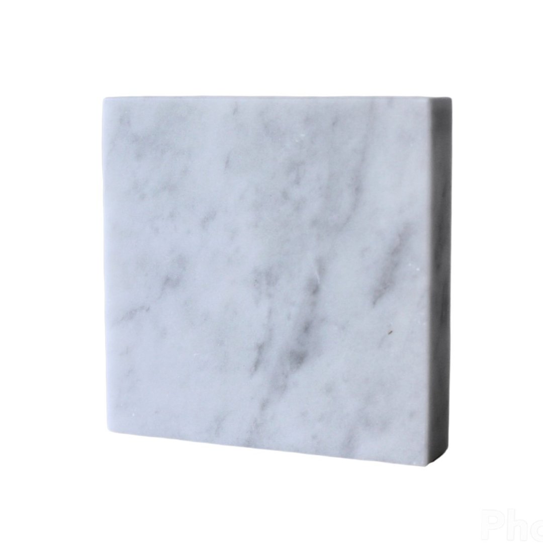 香氛蜡烛卡拉拉白底座-Bianco Carrara-9.5cm - 摆饰 - 石头 