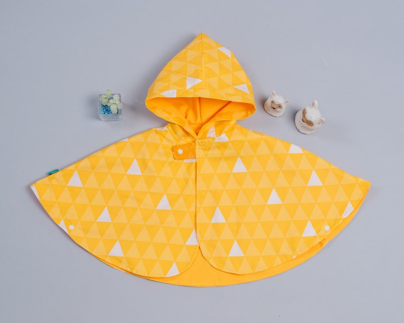 抗风防雨双面斗篷-订制  和风10vs防泼D披风 婴儿 礼盒 外套 风衣 - 童装外套 - 棉．麻 黄色