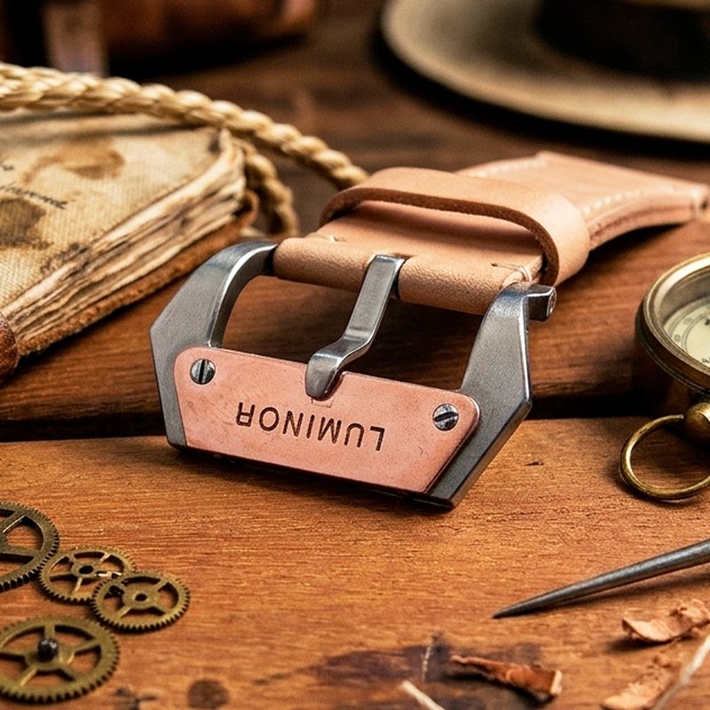 钛金属表带表扣 24mm – 粗犷 Pre-V 手工设计 – 复古风格 - 表带 - 其他材质 银色