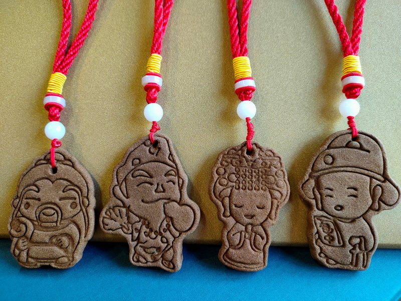 手手桂花/单面Q版神像香牌 - 挂绳/吊绳 - 其他材质 咖啡色