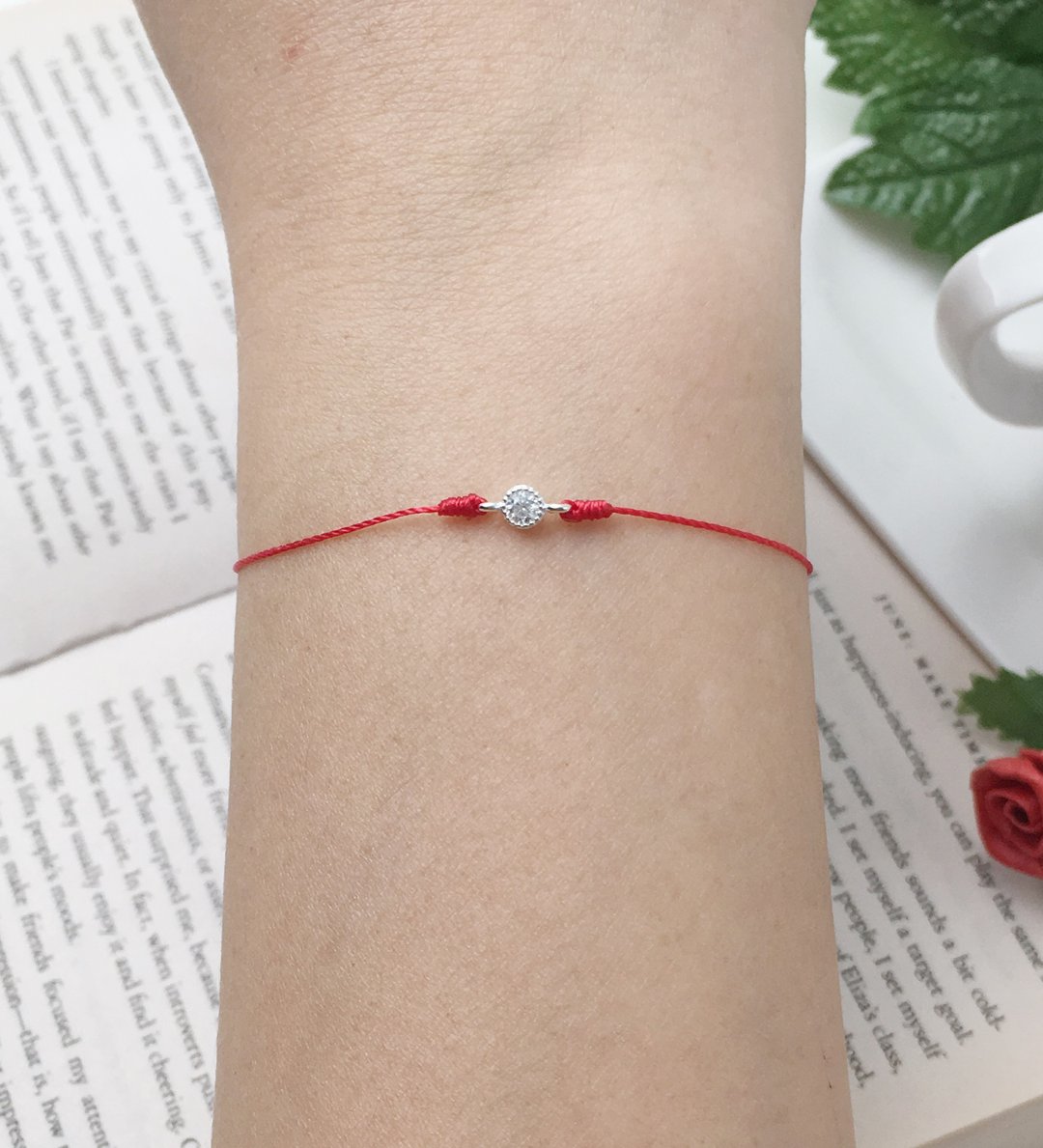 Le Bonheur Line 幸福线 纯银 银小钻 婚礼 姻缘 红线手链 闺蜜 - 手链/手环 - 棉 红色