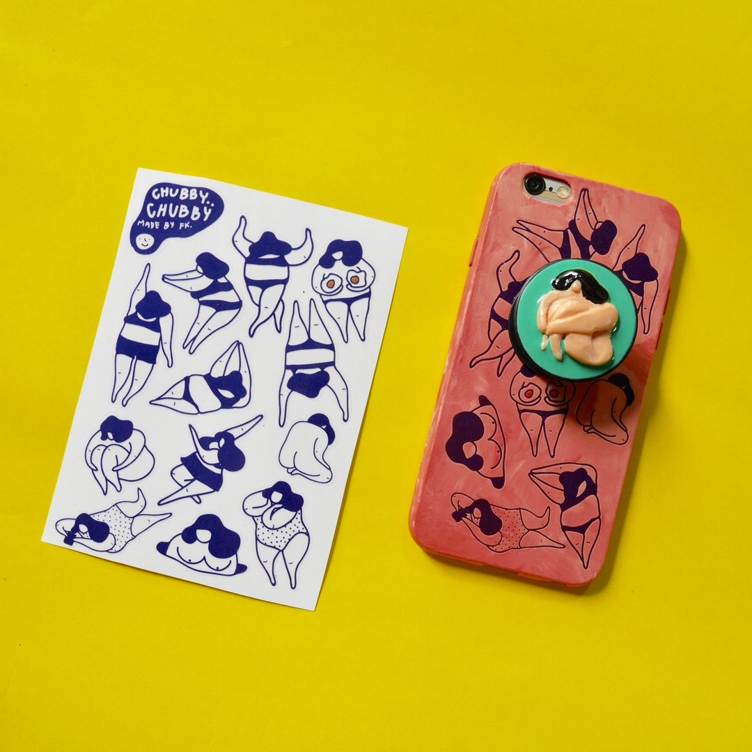 Chubby Chubby sticker & Chubby Chubby Grip Tok - 贴纸 - 纸 