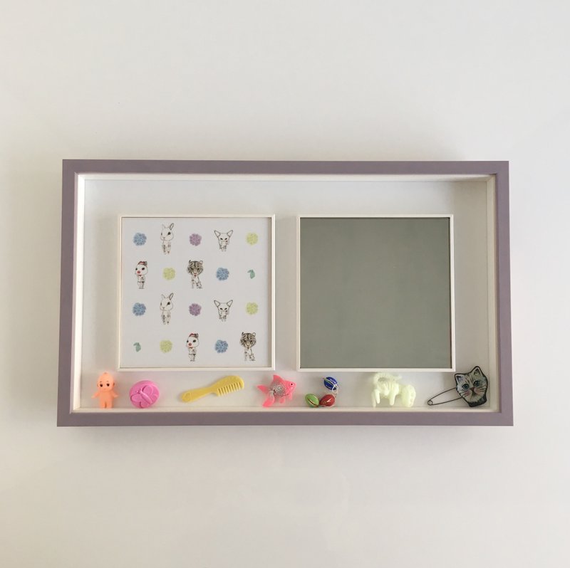 绣球奶子花 / 玄关镜 化妆镜 - 墙贴/壁贴 - 木头 紫色