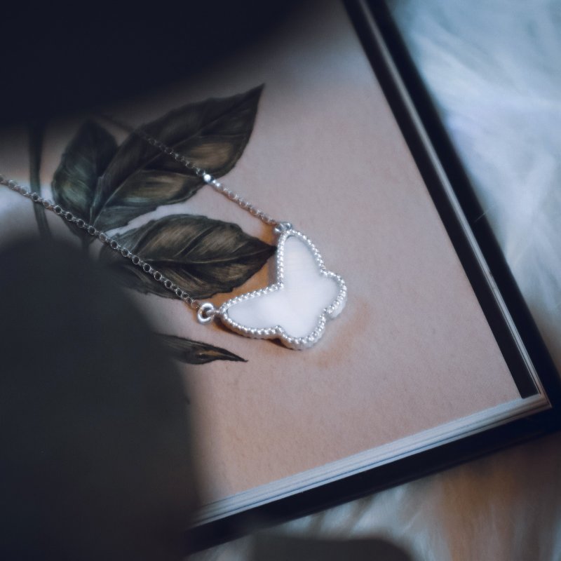 白贝碟项链|925银|现货 - 项链 - 银 白色